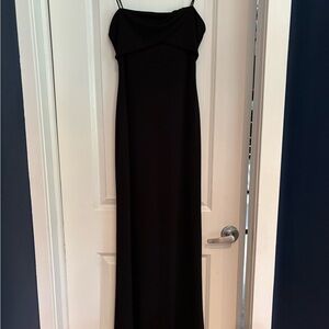 Laundry By Shelli Segal Black Spaghetti Strap Slip Maxi Dress